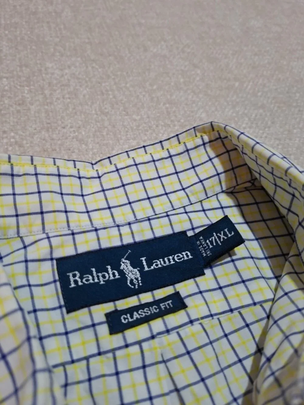 Ralph Lauren Classic Fit Plaid Button Down Shirt XL 17.5